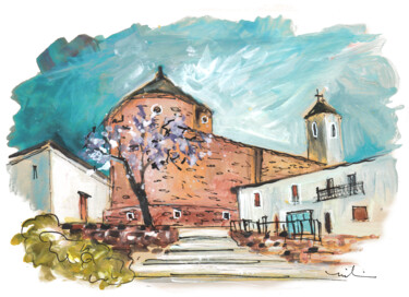 "Jorquera Church" başlıklı Tablo Miki De Goodaboom tarafından, Orijinal sanat, Suluboya