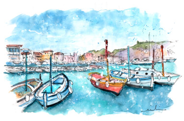 Painting titled "Cassis By Marseille…" by Miki De Goodaboom, Original Artwork, Watercolor