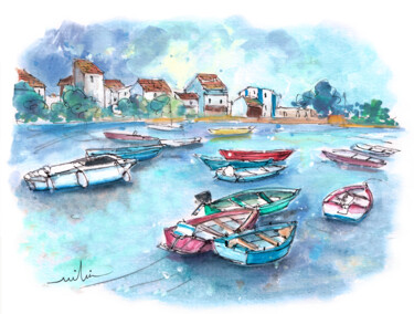 Painting titled "Arousa In Galicia 04" by Miki De Goodaboom, Original Artwork, Watercolor