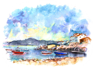 Painting titled "Portocubelo in Gali…" by Miki De Goodaboom, Original Artwork, Watercolor