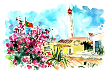 Painting titled "Farol island 04" by Miki De Goodaboom, Original Artwork, Watercolor