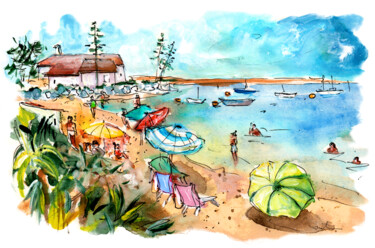 Malerei mit dem Titel "Farol island 08" von Miki De Goodaboom, Original-Kunstwerk, Aquarell