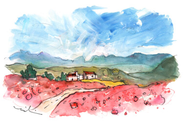Картина под названием "Landscape Of Aragon…" - Miki De Goodaboom, Подлинное произведение искусства, Акварель