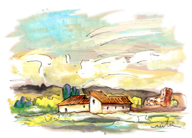 Pintura titulada "Landscape Of Aragon…" por Miki De Goodaboom, Obra de arte original, Gouache