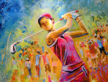 Pintura intitulada "Golf Attitude" por Miki De Goodaboom, Obras de arte originais, Acrílico