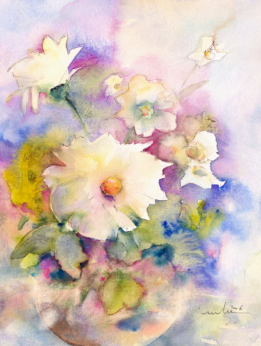 Painting titled "Purety 02" by Miki De Goodaboom, Original Artwork, Watercolor