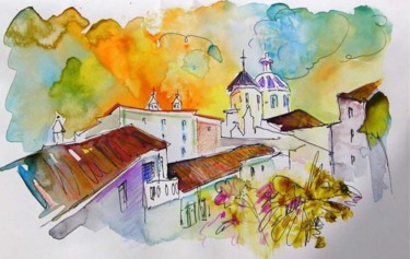 Painting titled "Houses in Castro Ma…" by Miki De Goodaboom, Original Artwork, Oil