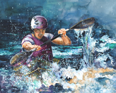 Painting titled "Waterfight" by Miki De Goodaboom, Original Artwork, Oil