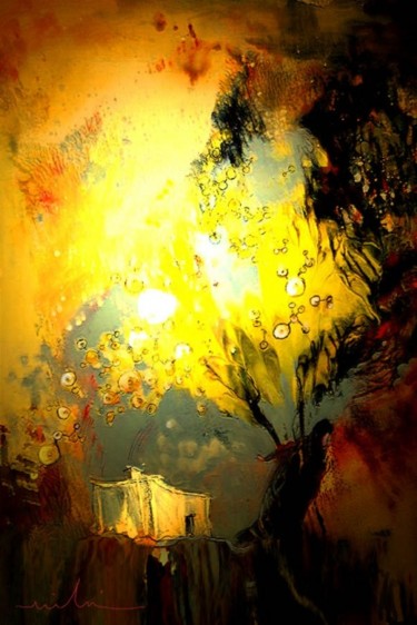 Painting titled "Explosion of Light" by Miki De Goodaboom, Original Artwork, Oil