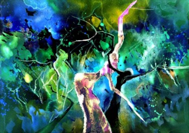 Painting titled "Dancing with Death" by Miki De Goodaboom, Original Artwork, Acrylic