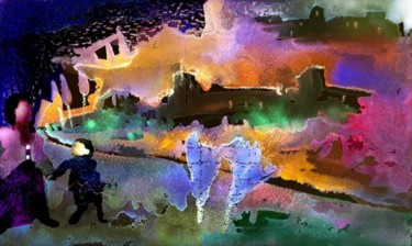 Malerei mit dem Titel "La Promenade" von Miki De Goodaboom, Original-Kunstwerk, Öl