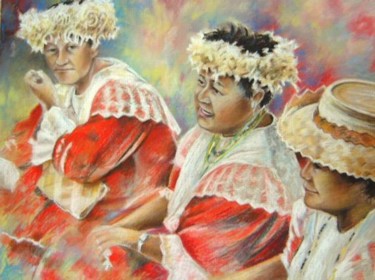 Malarstwo zatytułowany „Mamas de Polynesie” autorstwa Miki De Goodaboom, Oryginalna praca, Olej