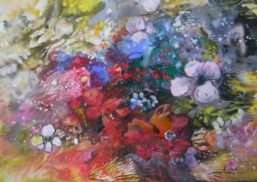 Painting titled "Flower Festival" by Miki De Goodaboom, Original Artwork, Oil