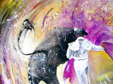 Painting titled "Bullfight 2010 - 4" by Miki De Goodaboom, Original Artwork, Oil