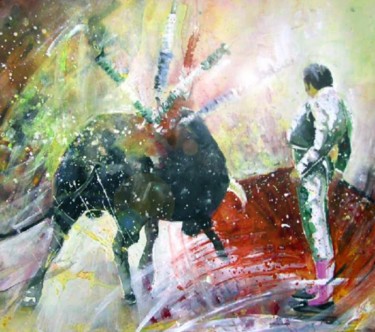 Painting titled "Bullfight 2010 - 6" by Miki De Goodaboom, Original Artwork, Oil