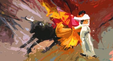 Malerei mit dem Titel "Toroscape 04" von Miki De Goodaboom, Original-Kunstwerk, Öl