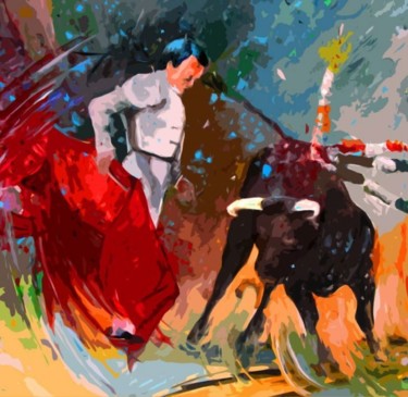Malerei mit dem Titel "Toroscape 05" von Miki De Goodaboom, Original-Kunstwerk, Öl