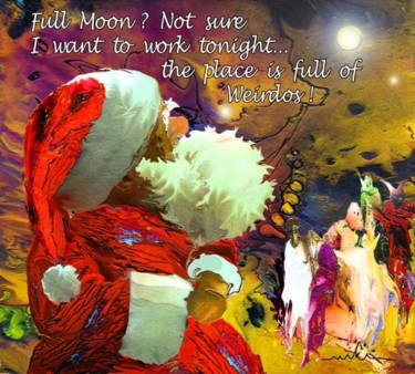 Painting titled "Full Moon" by Miki De Goodaboom, Original Artwork, Oil