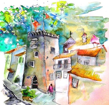 Painting titled "Tower in Ponte de L…" by Miki De Goodaboom, Original Artwork, Oil