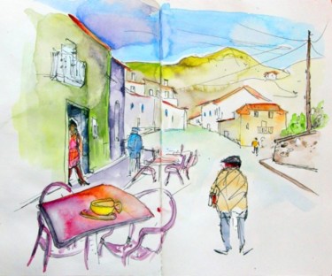 Malarstwo zatytułowany „Street in Barca de…” autorstwa Miki De Goodaboom, Oryginalna praca, Olej