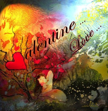 Malerei mit dem Titel "Valentine's Love" von Miki De Goodaboom, Original-Kunstwerk, Öl
