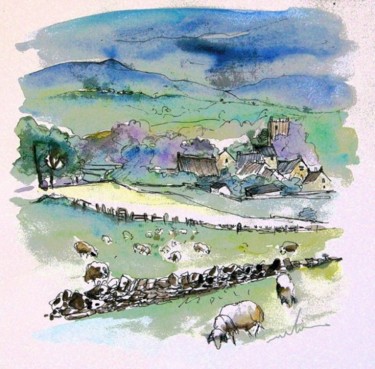 Painting titled "Peak District 01" by Miki De Goodaboom, Original Artwork, Oil