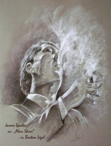 Peinture intitulée "James Spader" par Miki De Goodaboom, Œuvre d'art originale, Huile