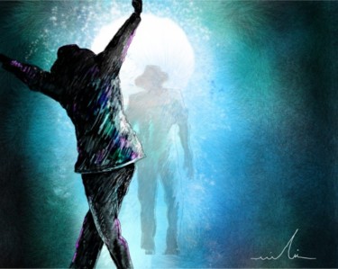 Painting titled "Michael Jackson 02" by Miki De Goodaboom, Original Artwork, Oil