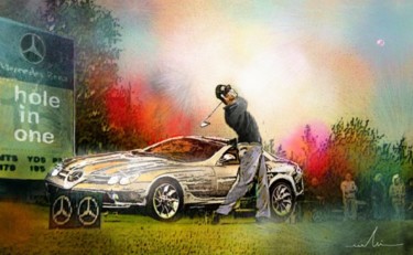 Painting titled "Golf in Gut Laerche…" by Miki De Goodaboom, Original Artwork, Oil