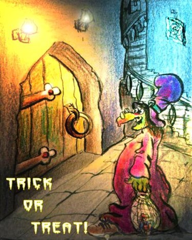 Peinture intitulée "Trick or Treat" par Miki De Goodaboom, Œuvre d'art originale, Huile