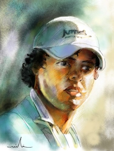 Painting titled "Rory Mcilroy in Por…" by Miki De Goodaboom, Original Artwork, Oil