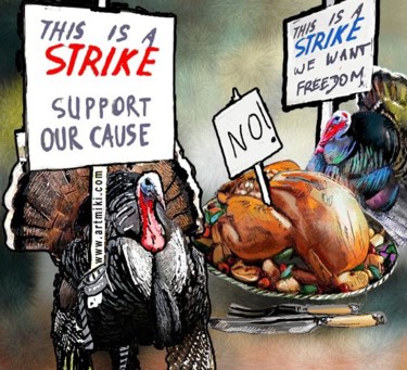 "thanksgiving Strike" başlıklı Tablo Miki De Goodaboom tarafından, Orijinal sanat, Petrol