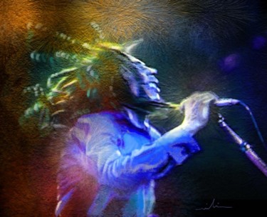 Painting titled "Bob Marley 01" by Miki De Goodaboom, Original Artwork, Oil