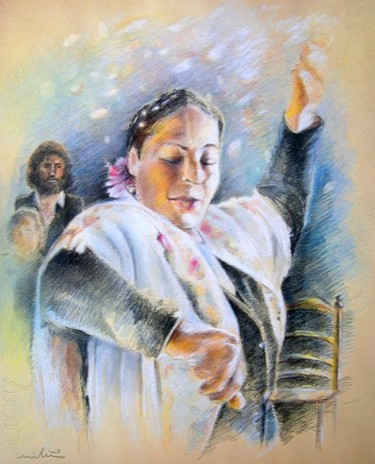 Pintura titulada "Flamenco Dancer" por Miki De Goodaboom, Obra de arte original, Oleo