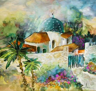 Painting titled "Altea La Vieja 01" by Miki De Goodaboom, Original Artwork, Oil