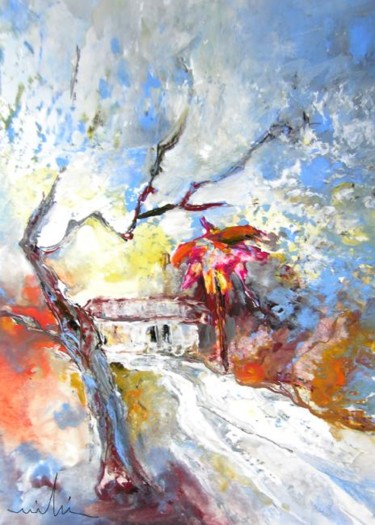 Malerei mit dem Titel "Winter in Spain" von Miki De Goodaboom, Original-Kunstwerk, Öl