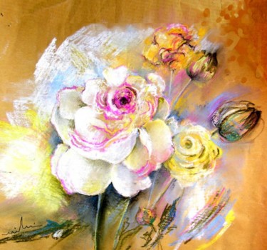 Peinture intitulée "Coeur de rose" par Miki De Goodaboom, Œuvre d'art originale, Huile