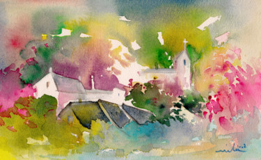 Painting titled "Early Afternoon 01" by Miki De Goodaboom, Original Artwork, Watercolor