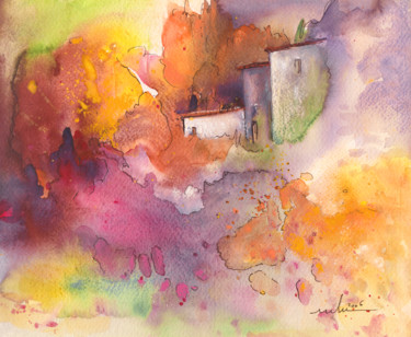 Painting titled "Early Afternoon 03" by Miki De Goodaboom, Original Artwork, Watercolor