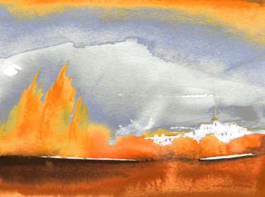 绘画 标题为“Sunset 06” 由Miki De Goodaboom, 原创艺术品, 水彩