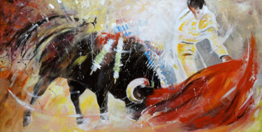 Painting titled "2010 Toro Acrylics…" by Miki De Goodaboom, Original Artwork, Oil