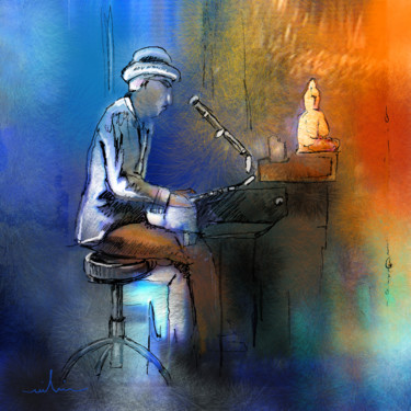 「The Pianist 01」というタイトルの絵画 Miki De Goodaboomによって, オリジナルのアートワーク, オイル