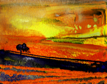 Painting titled "Sunset 15" by Miki De Goodaboom, Original Artwork, Oil