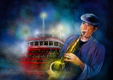 Картина под названием "New Orleans Nights…" - Miki De Goodaboom, Подлинное произведение искусства, Масло