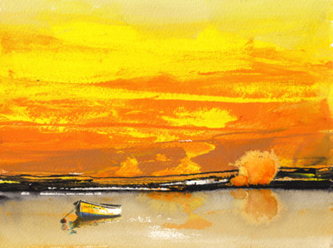 Peinture intitulée "Sunset 24" par Miki De Goodaboom, Œuvre d'art originale, Huile