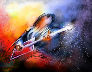 Schilderij getiteld "Bo Diddley" door Miki De Goodaboom, Origineel Kunstwerk, Olie