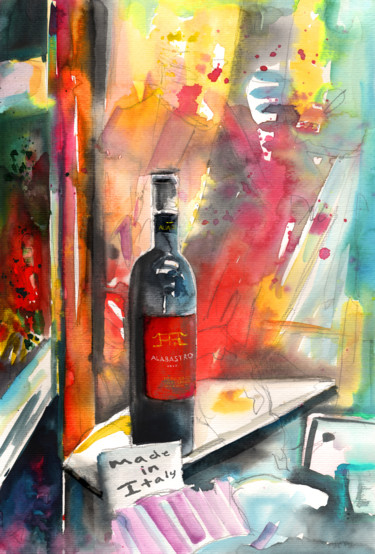 Картина под названием "Alabastro Wine from…" - Miki De Goodaboom, Подлинное произведение искусства, Акварель