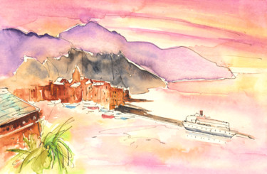 Painting titled "Camogli 06" by Miki De Goodaboom, Original Artwork, Watercolor