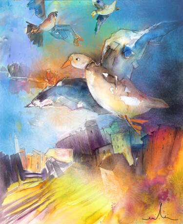 Pittura intitolato "Cinque Terre 05" da Miki De Goodaboom, Opera d'arte originale, Olio