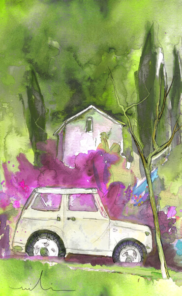 Painting titled "Greve in Chianti 02" by Miki De Goodaboom, Original Artwork, Watercolor